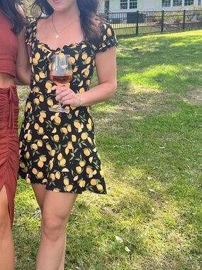 Reformation mini lemon dress